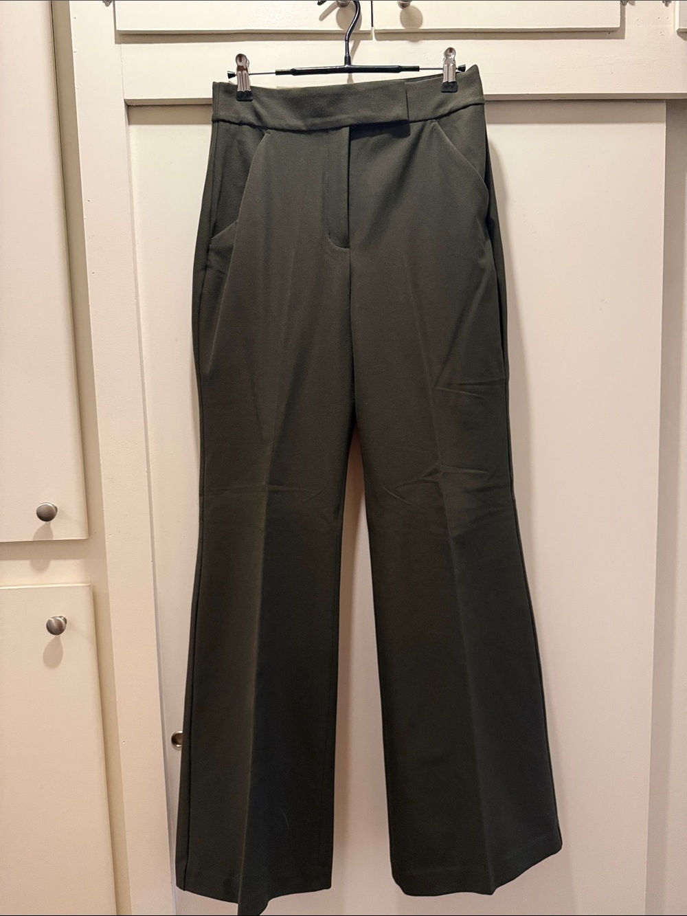 Express Olive Green Wide-Leg High-Rise Pants